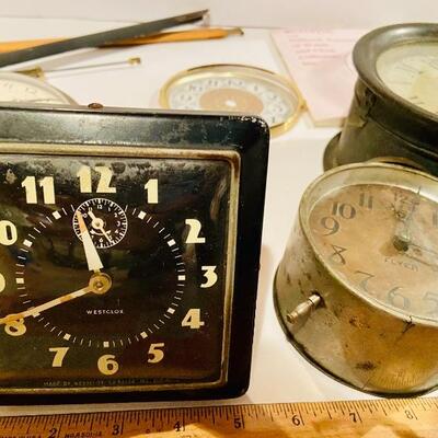 Lot 232: Ships Clock, Clock Parts and More