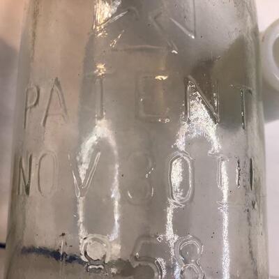 Lot 230:  Antique Mason Jars and Dairy Bottle