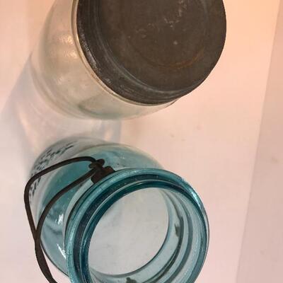 Lot 230:  Antique Mason Jars and Dairy Bottle