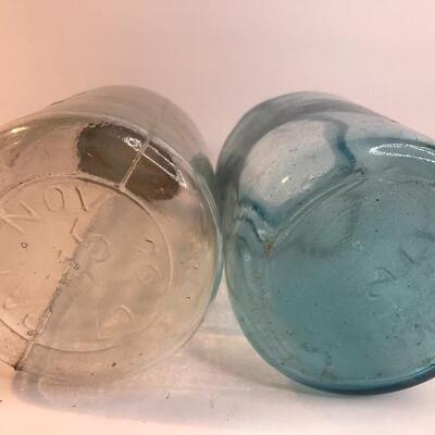 Lot 230:  Antique Mason Jars and Dairy Bottle