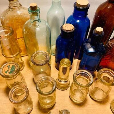 Lot 271: Vintage Colored Glass jars/ Parts