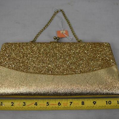 1960s Gold Evening Bag Purse/Clutch, Pristine Condition - Vintage