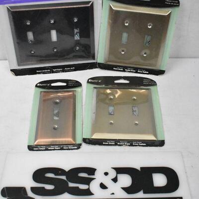 4 Lightswitch Wall Plates: One 3 opening, Two 2 openings, & One 1 opening