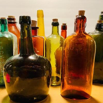 Lot 277: Colored Medicine Bottles LQC Wishart and More
