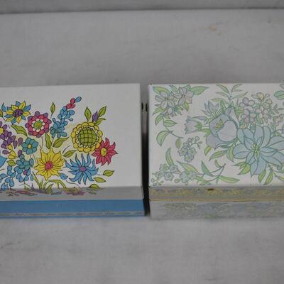 2 Metal Recipe Boxes, with Dividers. (no recipes) Vintage