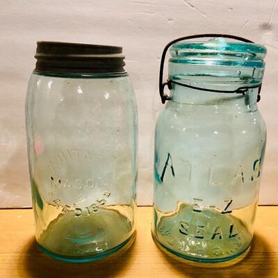 Lot 278: Vintage Atlas and Whitney Mason jars