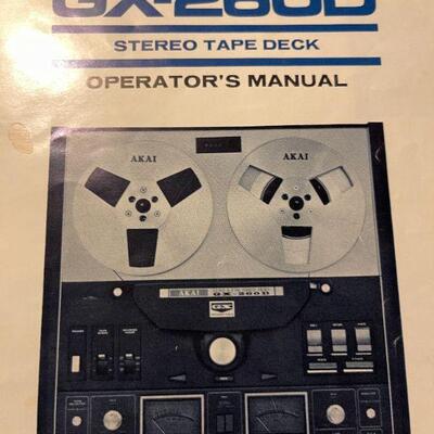 LOT 62  VINTAGE AKAI GS260D REEL TO REEL TAPE RECORDER