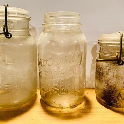 Lot 279: Vintage Mason jars 