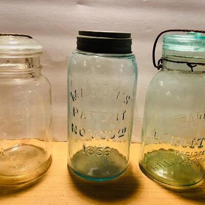 Lot 280: Vintage Ball Mason Jars Glass and Zinc Lids