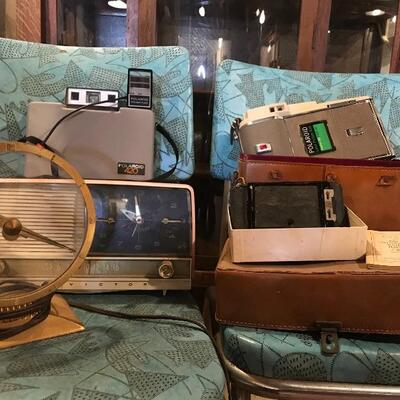 Lot 248B:  Vintage clock, clock radios and Cameras