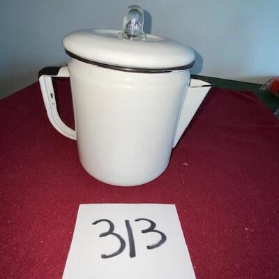 Lot 313 - Vintage Enamelware Coffee Pot