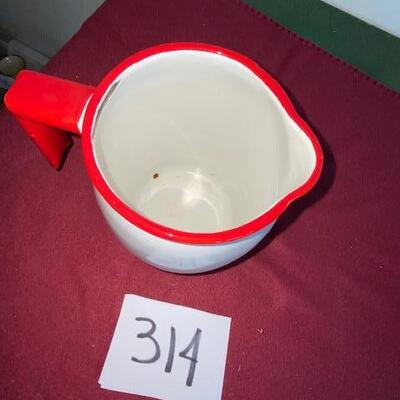 Lot 314 - Vintage Enamelware Pitcher