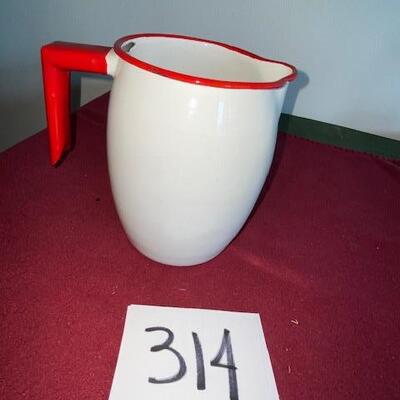 Lot 314 - Vintage Enamelware Pitcher