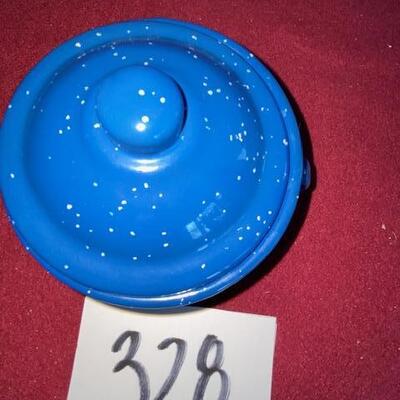 Lot 328 - Vintage Graniteware Pot with lid