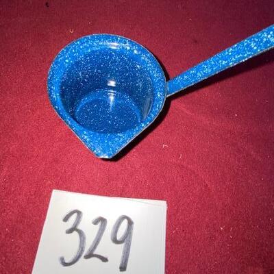 Lot 329 - Vintage Graniteware Ladel