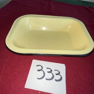 Lot 333- Vintage Enamelware Pan