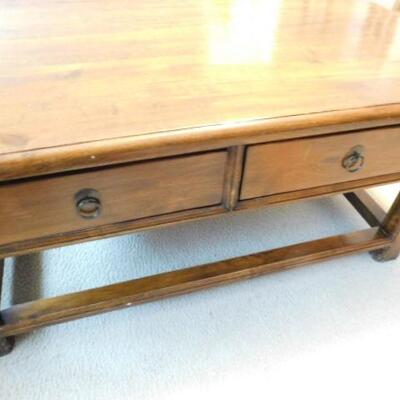 Large Solid Wood Coffee Table with 4 Drawers for Storage 51