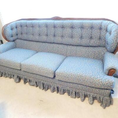 Jeffan Furniture Co. Hickory, NC Wood Framed Upholstered Couch with Button Back 86
