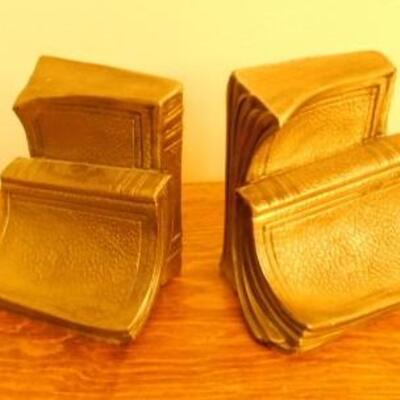 Vintage Solid Brass Book Ends by Philadelphia Manufacturing 5