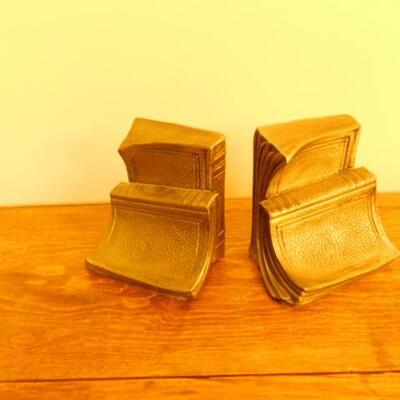 Vintage Solid Brass Book Ends by Philadelphia Manufacturing 5