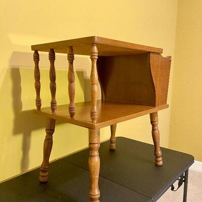 Vintage End Table with Magazine Rack
