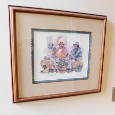 Framed Art Print 629/2500 Signed 'Laughing Ladies of Broad Street' Charleston by Virginia Fouche Bolton 24