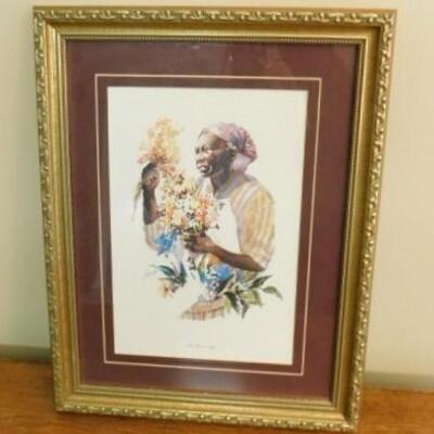 Framed Art Print Black Americana 'The Flower Lady' Charleston by Virginia Fouche Bolton 14