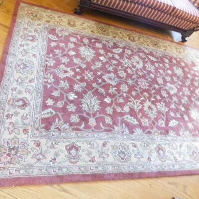 Indian Woolen Rug Mosaic Red and Gold Area Rug 72