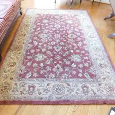 Indian Woolen Rug Mosaic Red and Gold Area Rug 72