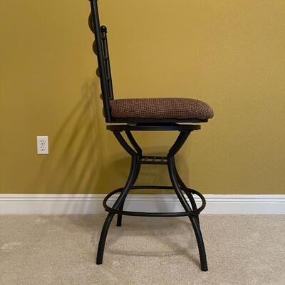 6 Metal with Fabric Seat Swivel Counter High Stools