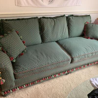 Green Sofa Queen Sleeper with Matching Chair