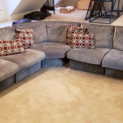 Large Gray Sectional Sofa Set