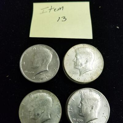 Item (13) Kennedy 40% Silver half-dollars