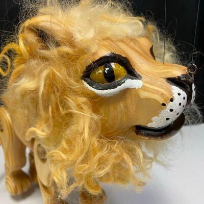 Folk Art Articulated Wood Lion Marionette String Puppet YD#020-1220-00061