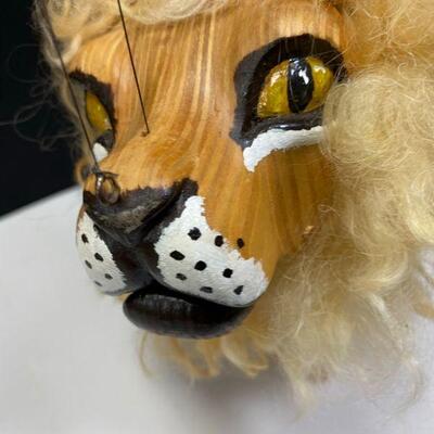 Folk Art Articulated Wood Lion Marionette String Puppet YD#020-1220-00061