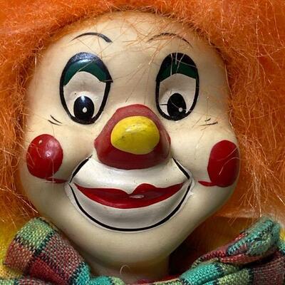 Vintage Swinging Clown Hanging Figurine Doll 