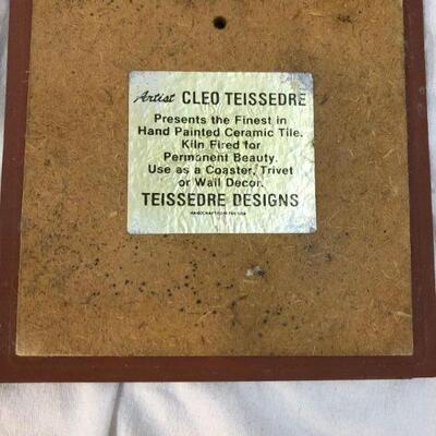 Pair of Cleo Teissedre Southwestern Tile Art Trivet YD#020-1220-00490