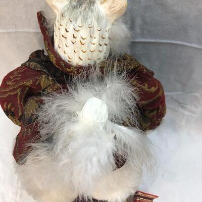 Folk Art Whimsy Wise Old Owl On Top of Books Wood Figurine Statuette YD#020-1220-01047