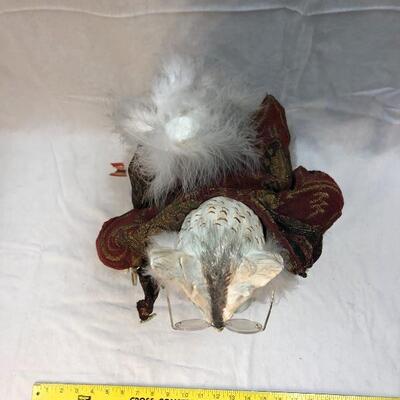 Folk Art Whimsy Wise Old Owl On Top of Books Wood Figurine Statuette YD#020-1220-01047