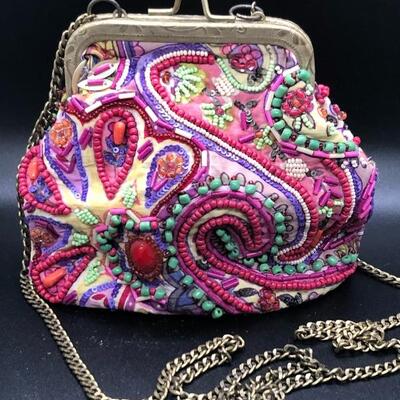 Bead Embellished Small Shoulder Bag Clutch by Mary Frances