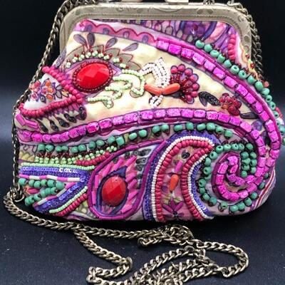 Bead Embellished Small Shoulder Bag Clutch by Mary Frances