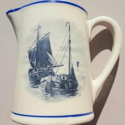 Blue and White Czechoslovakia Small Pitcher
