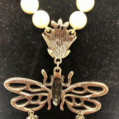 Heidi Daus Pearl Choker Necklace with Swarovski Bumble Bee Pendant YD#020-1220-05001