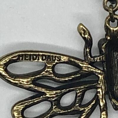 Heidi Daus Pearl Choker Necklace with Swarovski Bumble Bee Pendant YD#020-1220-05001