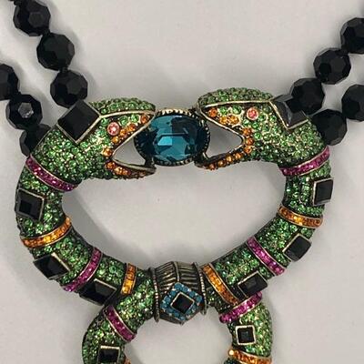 Heidi Daus Swarovski Rhinestone Snake Statement Necklace *Needs Repair** YD#020-1220-05004