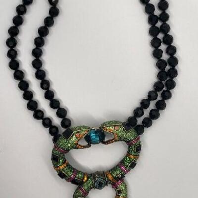 Heidi Daus Swarovski Rhinestone Snake Statement Necklace *Needs Repair** YD#020-1220-05004