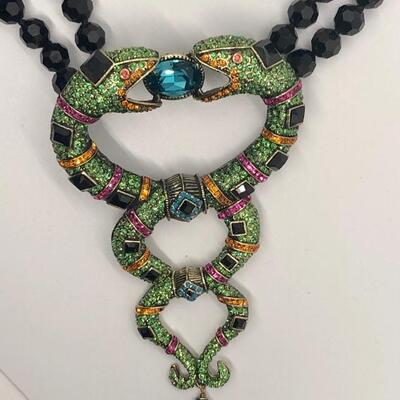 Heidi Daus Swarovski Rhinestone Snake Statement Necklace *Needs Repair** YD#020-1220-05004