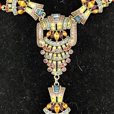 Heidi Daus Multi-Strand Red Bead Swarovski Crystal Statement Y  YD#020-1220-05006