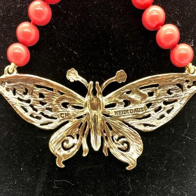 Heidi Daus Beaded Swarovski Butterfly Statement Necklace YD#020-1220-05011