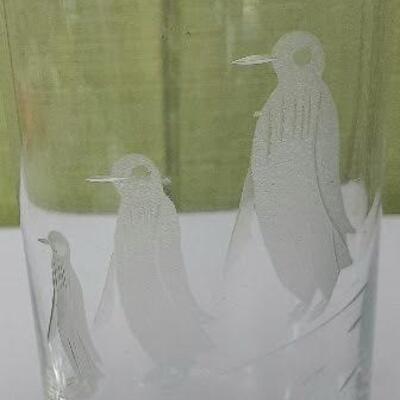 2 Penguin Glass Tumblers